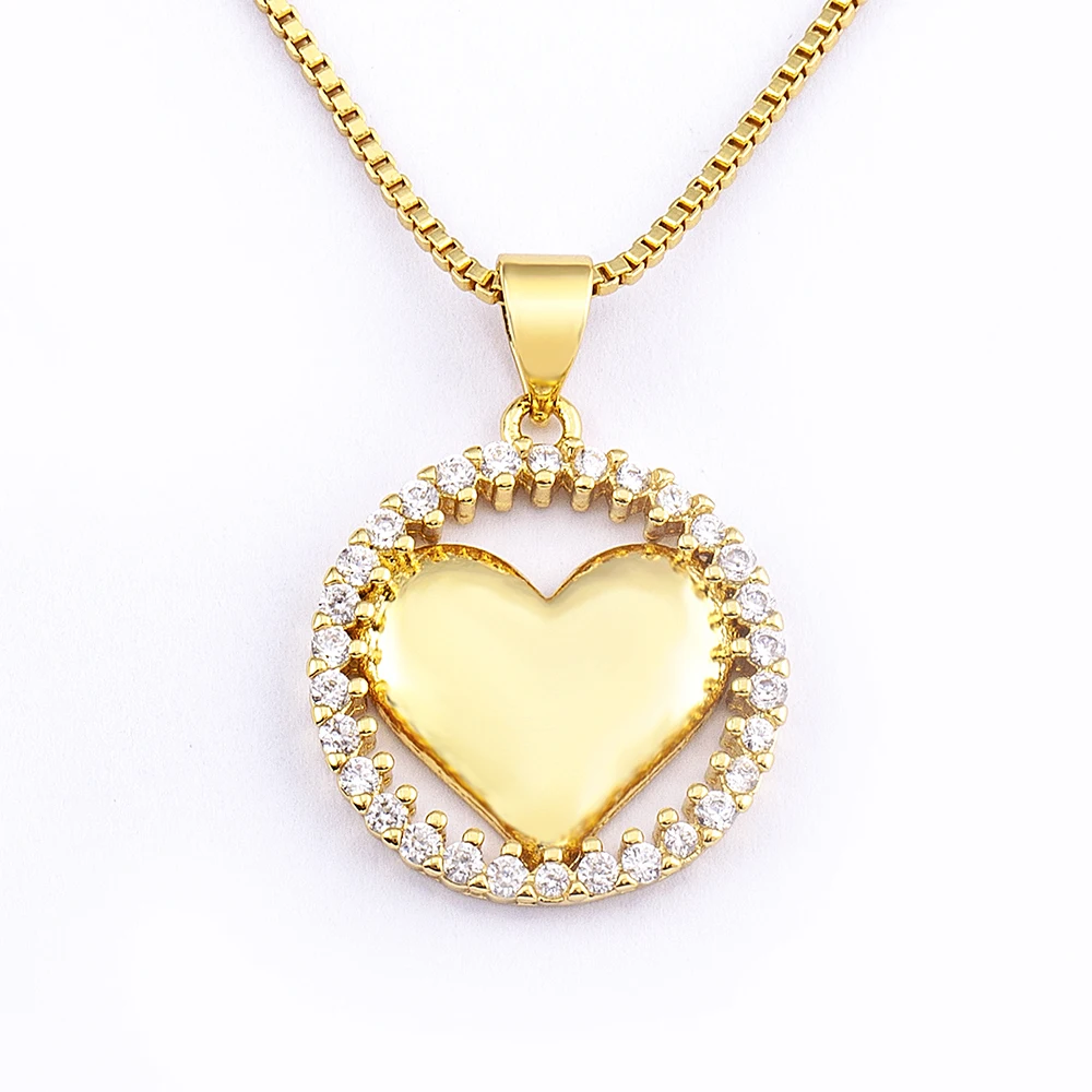New Arrival Crystal Round Shape Heart Necklace Copper Zircon Gold Plated Couples Pendant Necklace Jewelry for Wedding Party, As pictures
New Arrival Crystal Round Shape Heart Necklace Copper Zircon Gold Plated Couples Pendant Necklace Jewelry for Wedding Party, As pictures