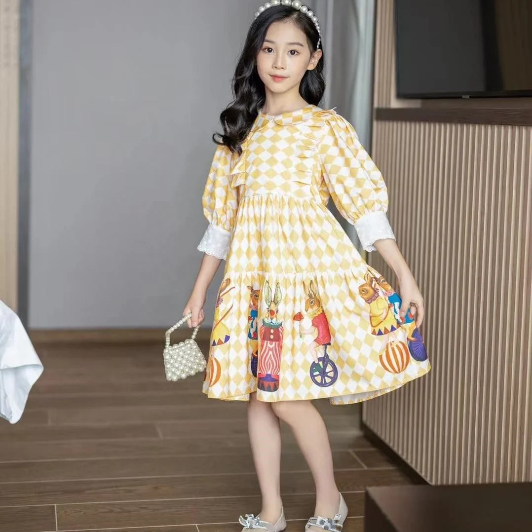 Hot selling teenage long sleeve dress cartoon A line kids dress Autumn girls' dress, As picture
Hot selling teenage long sleeve dress cartoon A line kids dress Autumn girls' dress, As picture