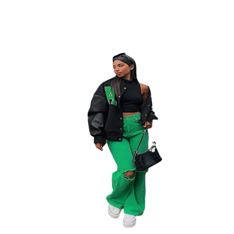 2022 New Arrival Fashion Leather Patchwork Bomber Women Embroidery Letter Thick Fall Winter Hip Hop Loose Baseball Jacket, Picture
2022 New Arrival Fashion Leather Patchwork Bomber Women Embroidery Letter Thick Fall Winter Hip Hop Loose Baseball Jacket, Picture