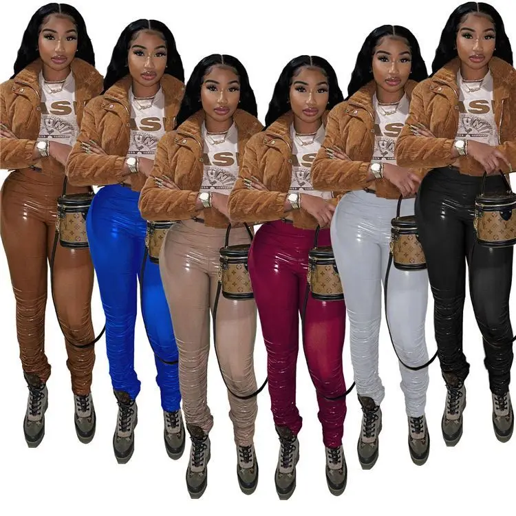 Newest Style PEARL Fashion Leather Pantaloni donna 2021 Woman Stacked PU Long Pants Women Trousers
Newest Style PEARL Fashion Leather Pantaloni donna 2021 Woman Stacked PU Long Pants Women Trousers