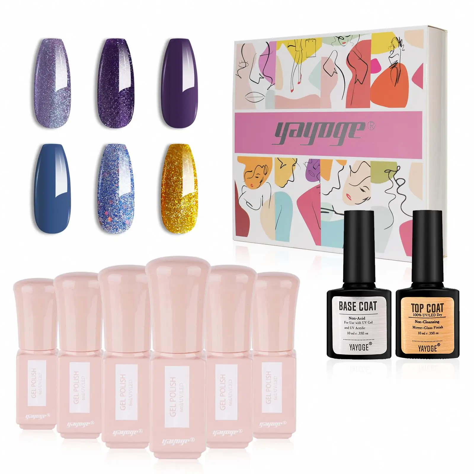 Nails Activator Top And Base Coat 6Pcs Kit Mefa 23 Pcs Gel Nail Polish Set With Nice Box Lamp
Nails Activator Top And Base Coat 6Pcs Kit Mefa 23 Pcs Gel Nail Polish Set With Nice Box Lamp