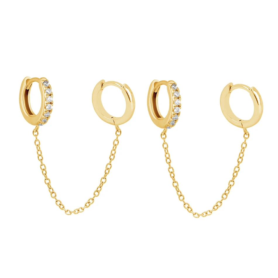 fashion design women earrings 18k gold plated hot 925 sterling silver double chain huggie hoop earrings
fashion design women earrings 18k gold plated hot 925 sterling silver double chain huggie hoop earrings