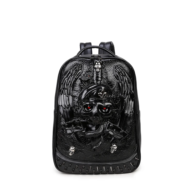 3d Fashion Personality Skull Leather Backpack Rivets Mens Back Pack Bag Japanese Bag Backpack, 3colors
3d Fashion Personality Skull Leather Backpack Rivets Mens Back Pack Bag Japanese Bag Backpack, 3colors