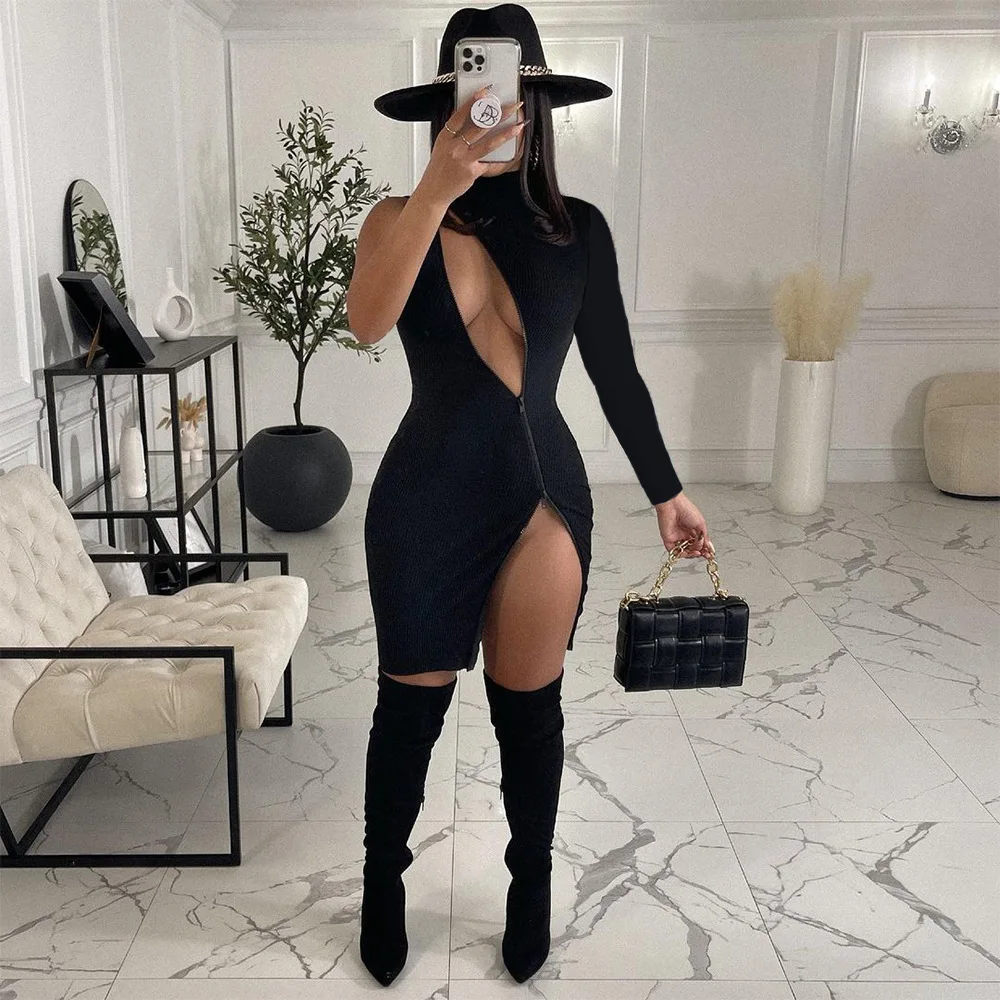 X04924S Fall 2021 Women Round Collar Solid Color Sexy Fashion Single Sleeve Double Zipper Backless Nightclub Style Dress, Light orange
X04924S Fall 2021 Women Round Collar Solid Color Sexy Fashion Single Sleeve Double Zipper Backless Nightclub Style Dress, Light orange