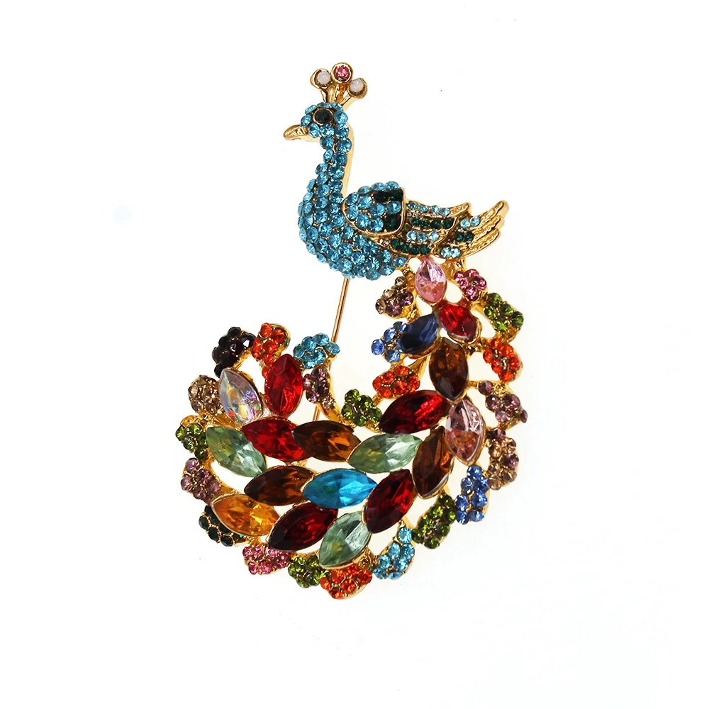Stylish and Elegant Colored Rhinestone Peacock Brooch Pins Animal Brooches for Women Wedding Party Costume Jewelry
Stylish and Elegant Colored Rhinestone Peacock Brooch Pins Animal Brooches for Women Wedding Party Costume Jewelry