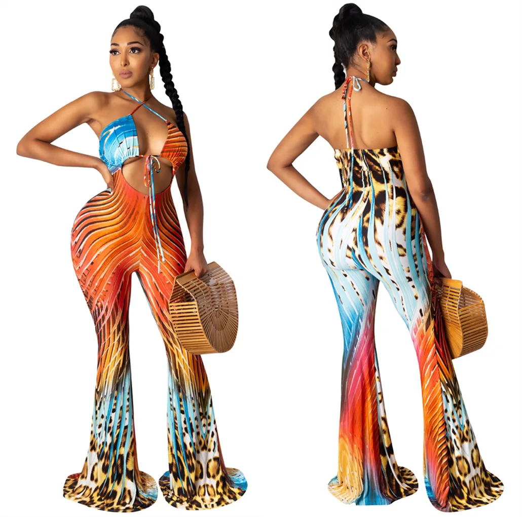 2021 New Arrival Women Summer Sexy Bandage Hollow Out Printed Flare One Piece Jumpsuits
2021 New Arrival Women Summer Sexy Bandage Hollow Out Printed Flare One Piece Jumpsuits