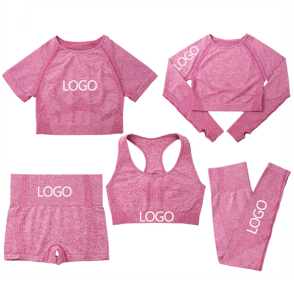 New Ins Hot Selling 5 Piece High Waist Rib Seamless Gym Sport Bra Fitness Yoga Sets, Customized colors
New Ins Hot Selling 5 Piece High Waist Rib Seamless Gym Sport Bra Fitness Yoga Sets, Customized colors