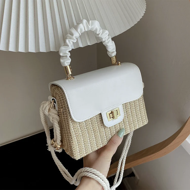 Vintage Famous Brand Straw and PU Leather Purses and Handbags for Women Luxury, White/yellow/green/black/brown
Vintage Famous Brand Straw and PU Leather Purses and Handbags for Women Luxury, White/yellow/green/black/brown