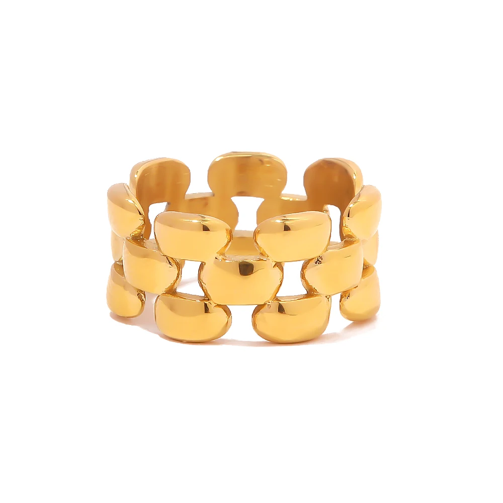 Hip Hop Jewelry 18K Gold Plated Belt Band Finger Ring Fashion Women's Hollow Chain Chain Finger Ring
Hip Hop Jewelry 18K Gold Plated Belt Band Finger Ring Fashion Women's Hollow Chain Chain Finger Ring