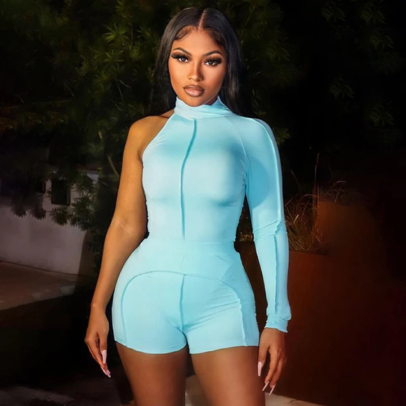Bomblook K21ST426 Sporty Two Piece Set Women One Shoulder Long Sleeve Bodysuit Biker Shorts Activewear Female Fall Outfit
Bomblook K21ST426 Sporty Two Piece Set Women One Shoulder Long Sleeve Bodysuit Biker Shorts Activewear Female Fall Outfit