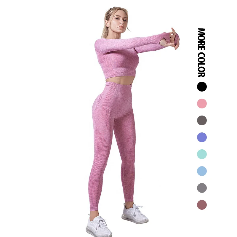 Sports seamless legging crop top long sleeve workout clothes sport gym yoga fitness sets
Sports seamless legging crop top long sleeve workout clothes sport gym yoga fitness sets
