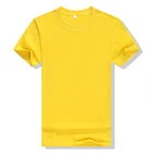 Custom summer short sleeve cotton t-shirt plain yellow tshirt women for men blank yellow tee shirts