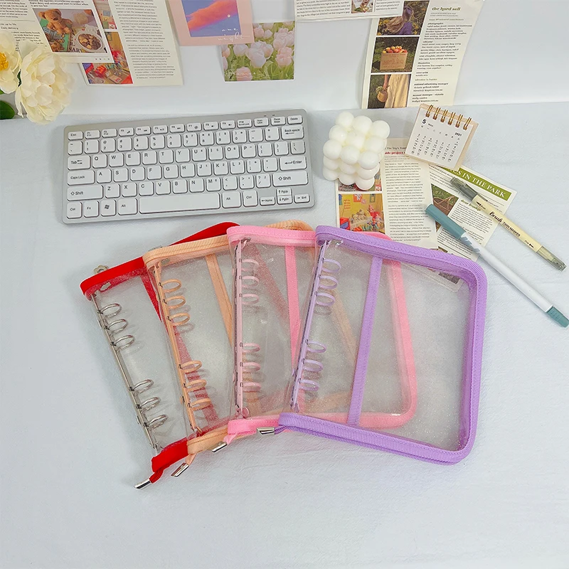 Waterproof Glittering Pvc Plastic Cover Budget Binders A6 widen 6 Ring Binder Loose Leaf Notebook with Flower Shape Zipper
Waterproof Glittering Pvc Plastic Cover Budget Binders A6 widen 6 Ring Binder Loose Leaf Notebook with Flower Shape Zipper