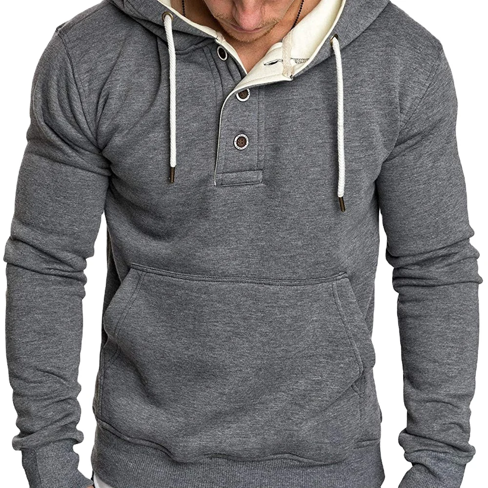 Wanax wholesale black hoodie custom LOGO Men's plus size neckline button embellished hooded fleece sweater, 5 color
Wanax wholesale black hoodie custom LOGO Men's plus size neckline button embellished hooded fleece sweater, 5 color