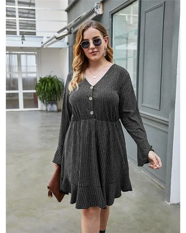 2021 Spring/summer Plus Size Solid Color Pullover Long Sleeve High Waist Slim Dress, Picture color
2021 Spring/summer Plus Size Solid Color Pullover Long Sleeve High Waist Slim Dress, Picture color