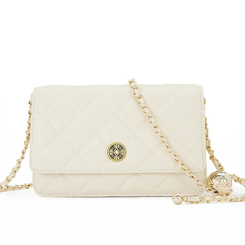 fashion classic diamond lattice lady small square bags metal big ball shoulder women bag, White
fashion classic diamond lattice lady small square bags metal big ball shoulder women bag, White