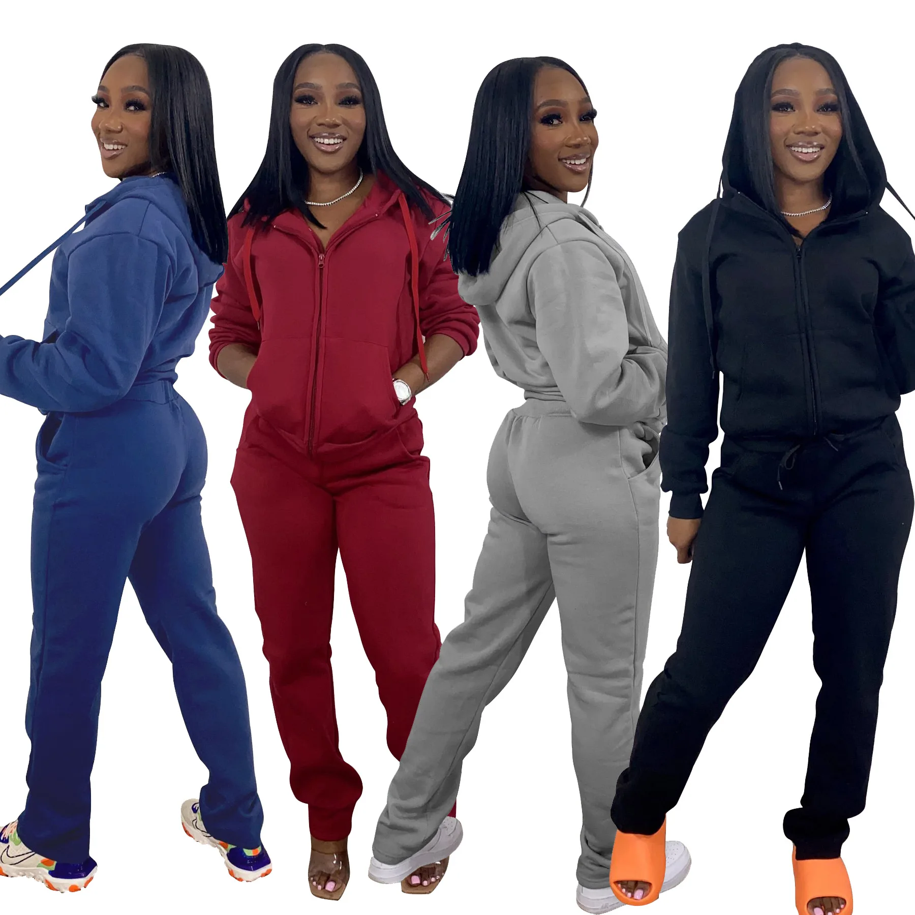 2022 Spring Fashion Jogger Tracksuit Women Long Sleeve Hoodie Suit Plain Color Women Two Piece Sportswear Set
2022 Spring Fashion Jogger Tracksuit Women Long Sleeve Hoodie Suit Plain Color Women Two Piece Sportswear Set