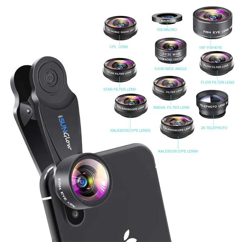 4K HD Optical Glass Lens Factory Supply 10 in 1 Phone Camera Lens Kit Macro Lens for iPhone for Smartphone Selfie Closeup Lenses
4K HD Optical Glass Lens Factory Supply 10 in 1 Phone Camera Lens Kit Macro Lens for iPhone for Smartphone Selfie Closeup Lenses