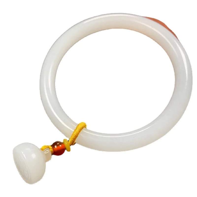 Wholesale Hetian Jade Bracelet Female Style Fine Round Goddess Festival Gift Gold Silk White Jade, Picture shows
Wholesale Hetian Jade Bracelet Female Style Fine Round Goddess Festival Gift Gold Silk White Jade, Picture shows