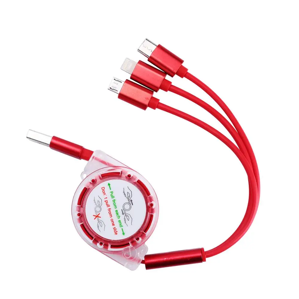 3A Retract usb charging cable 3 in 1 for iphone for Type-c for Micro, Black\silver\blue\red\pink
3A Retract usb charging cable 3 in 1 for iphone for Type-c for Micro, Black\silver\blue\red\pink