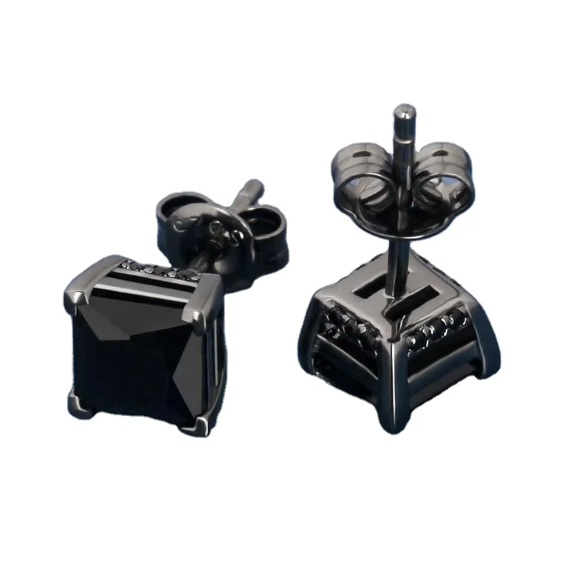 Black Square Cubic Zircon Studs Men Earring Styles Hip Hop 14k Gold Plated Earring Silver Earring
Black Square Cubic Zircon Studs Men Earring Styles Hip Hop 14k Gold Plated Earring Silver Earring