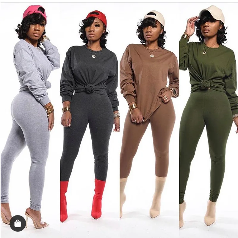 Women Clothes Solid Color Tops Casual Outfits Two Piece Pants Sweatsuit Solid Color Long-Sleeve Trousers Sports Suit
Women Clothes Solid Color Tops Casual Outfits Two Piece Pants Sweatsuit Solid Color Long-Sleeve Trousers Sports Suit