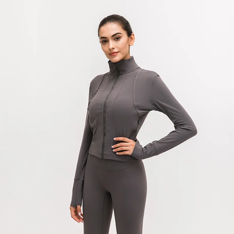 Fitness jacket female Yoga running training quick-drying clothes Slim long-sleeved professional sportswear, Customized colors 
Fitness jacket female Yoga running training quick-drying clothes Slim long-sleeved professional sportswear, Customized colors
