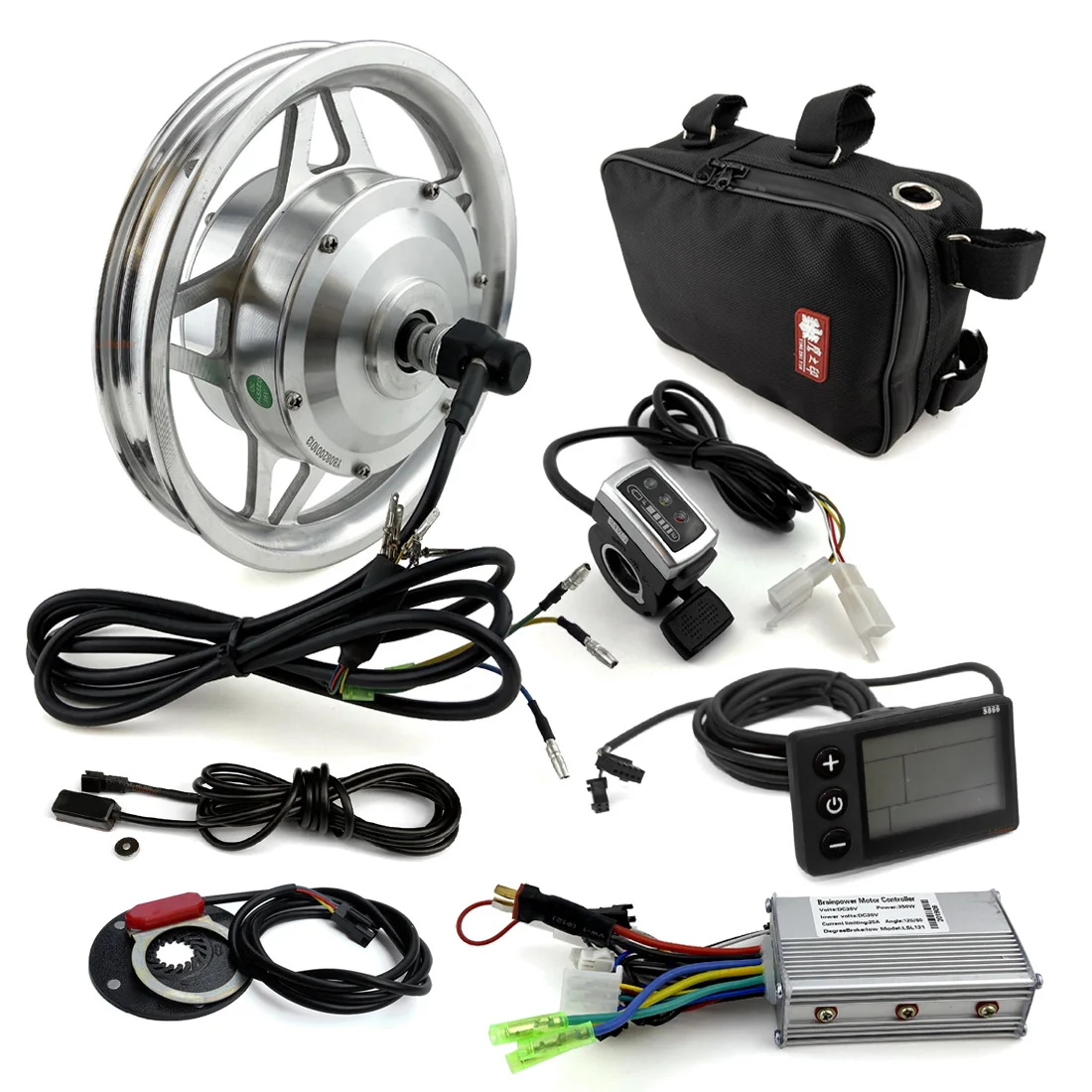36V 250W Electric Bike Brushless Hub Motor Conversion Kit For 12 Inch Bike Front Wheel With LCD Display And Brake Sensor, Black/silver
36V 250W Electric Bike Brushless Hub Motor Conversion Kit For 12 Inch Bike Front Wheel With LCD Display And Brake Sensor, Black/silver