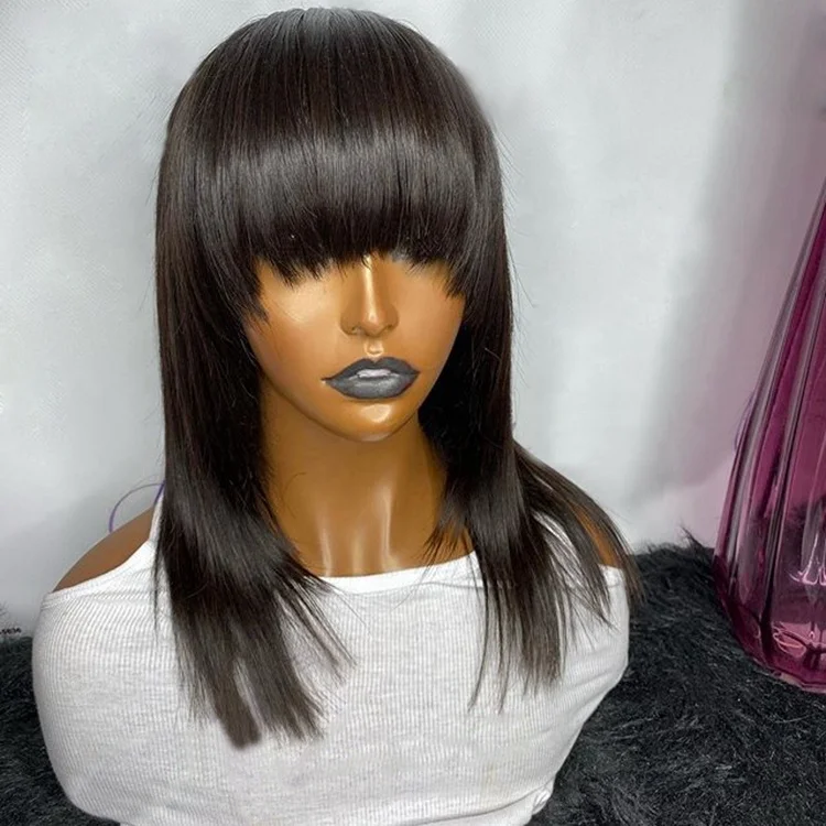 Ready To Shipping Short Brazilian Full Lace Black Bob Human Hair Bang Wig For Black Women
Ready To Shipping Short Brazilian Full Lace Black Bob Human Hair Bang Wig For Black Women