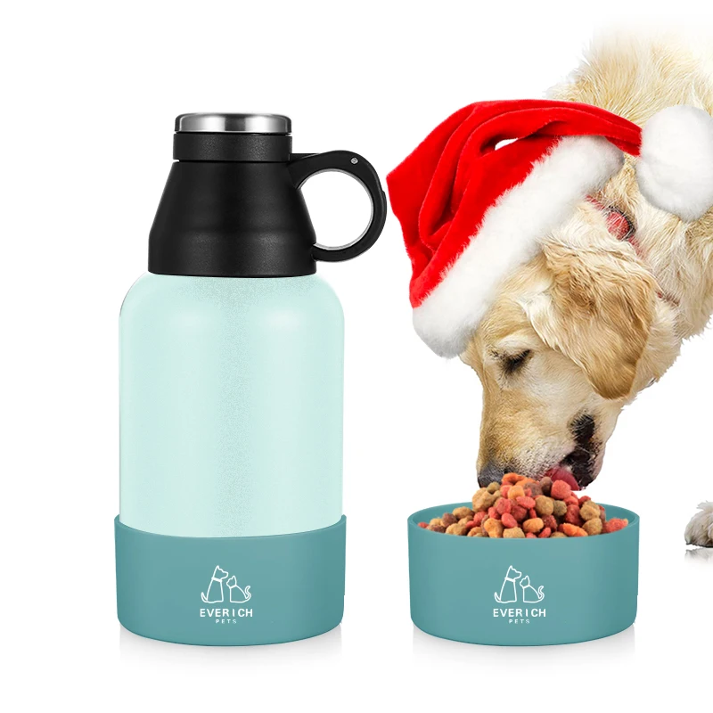 3 in 1 32/64oz double wall stainless steel dog water bottle customize logo powder coating box Dispenser Food and Water Bowl
3 in 1 32/64oz double wall stainless steel dog water bottle customize logo powder coating box Dispenser Food and Water Bowl