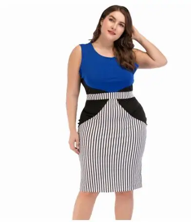 Plus Size Women Elegant Stripe Printing Patchwork Party Business Work Wear Sleeveless Oversize Women Spring Dress, Pictures
Plus Size Women Elegant Stripe Printing Patchwork Party Business Work Wear Sleeveless Oversize Women Spring Dress, Pictures