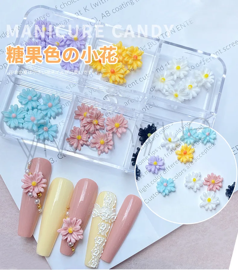 Flower Resin Nail Rhinestones Daisy DIY Nail Charms and Studs Candy Color Nail Art Decorations Crystal Bear Drops Manicure Tips
Flower Resin Nail Rhinestones Daisy DIY Nail Charms and Studs Candy Color Nail Art Decorations Crystal Bear Drops Manicure Tips