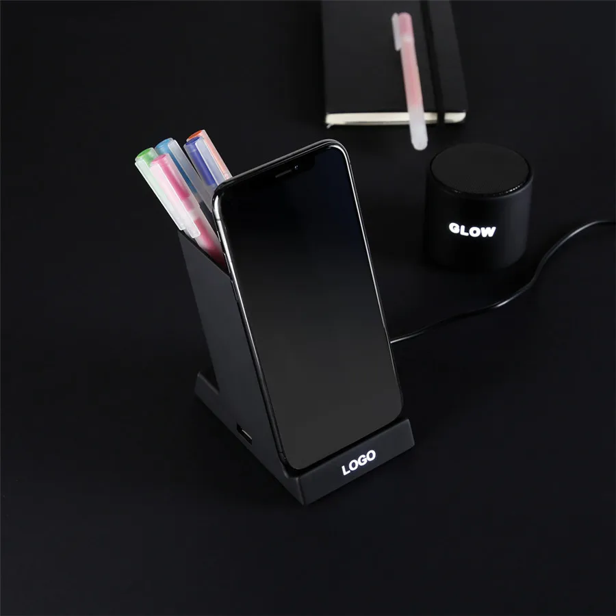 2021 Business Gift 3 in 1 Phone Stand pencil holder Qi Wireless smartphone charger as desk organizer, White/black/blue/red/orange/green
2021 Business Gift 3 in 1 Phone Stand pencil holder Qi Wireless smartphone charger as desk organizer, White/black/blue/red/orange/green
