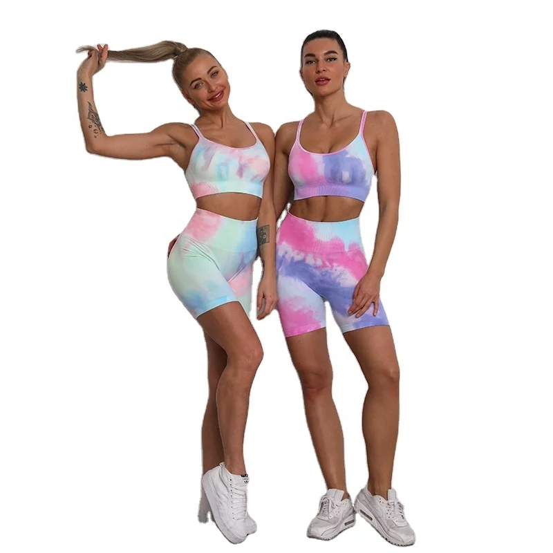 2021 New fashion high-quality seamless tie-dye, sweat-absorbent and breathable Sports Bra And Shorts Set
2021 New fashion high-quality seamless tie-dye, sweat-absorbent and breathable Sports Bra And Shorts Set