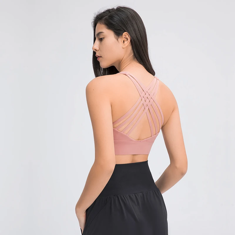 2021 wholesale double-sided brushed sports underwear women's multi-strap cross-back shockproof sports bra, Customized colors
2021 wholesale double-sided brushed sports underwear women's multi-strap cross-back shockproof sports bra, Customized colors