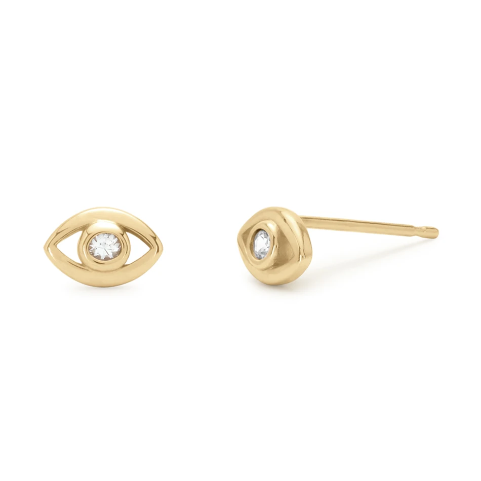 Wholesale Jewelry 925 Sterling Silver Lucky Eye Gold Plated Stud Earrings with Cubic Zirconia
Wholesale Jewelry 925 Sterling Silver Lucky Eye Gold Plated Stud Earrings with Cubic Zirconia