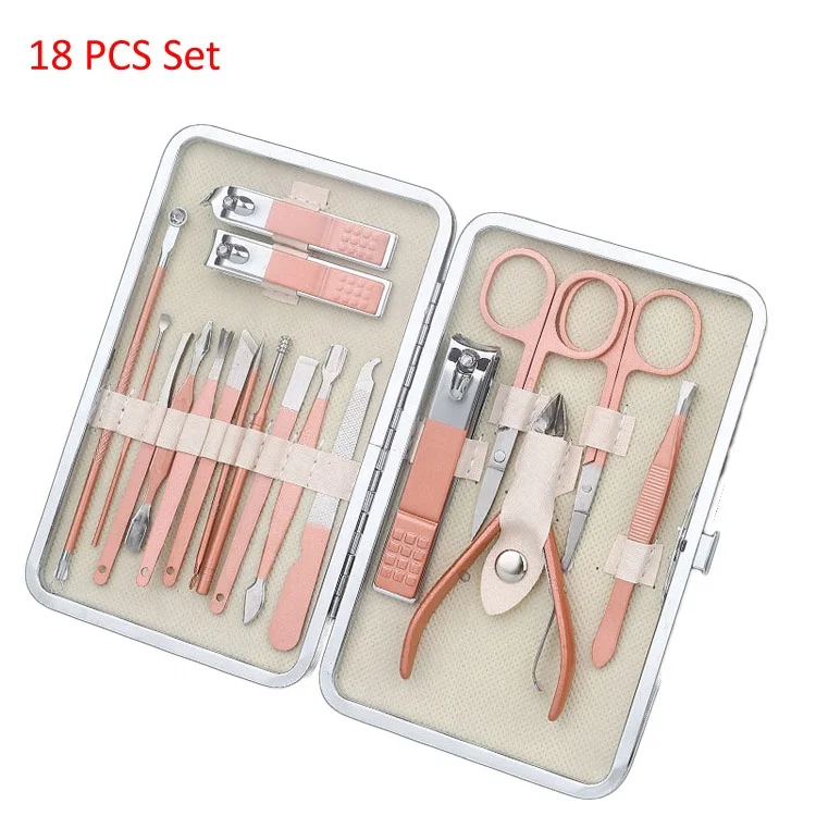 18 Pieces Long Style Rose Gold Bag Pedicure Sets Manicure Sets Kits Include Eyebrow Tweezers Use Personal Care Belong Nail Tools
18 Pieces Long Style Rose Gold Bag Pedicure Sets Manicure Sets Kits Include Eyebrow Tweezers Use Personal Care Belong Nail Tools