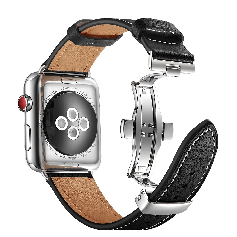 Quick Release Butterfly Buckle Top Grain Leather Watch Strap For Apple Watch Band 38mm 42mm
Quick Release Butterfly Buckle Top Grain Leather Watch Strap For Apple Watch Band 38mm 42mm