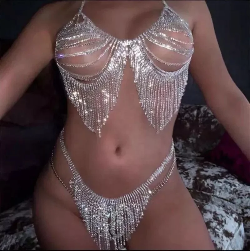 Statement Gold Silver Beach Tassel Crystal Rhinestone Sexy Underwear Bra Lingerie Body Chain Jewelry for Woman
Statement Gold Silver Beach Tassel Crystal Rhinestone Sexy Underwear Bra Lingerie Body Chain Jewelry for Woman