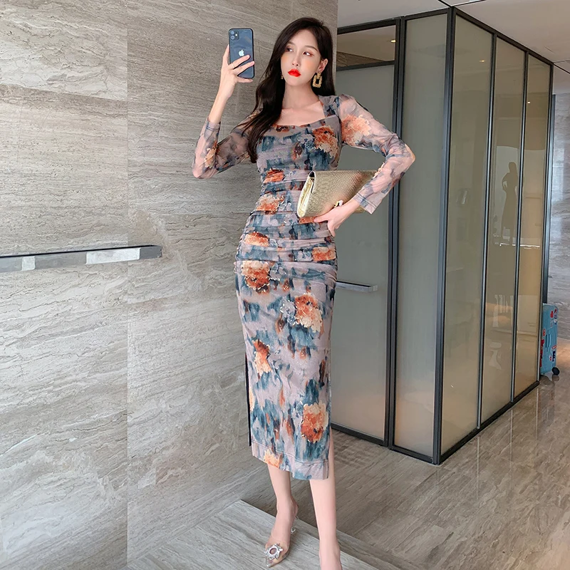 ZYHT 5362 Woman Elegant 2023 Printed Party Dress Mesh Womens Tie Dye Floral Dresses Autumn Bodycon Dress
ZYHT 5362 Woman Elegant 2023 Printed Party Dress Mesh Womens Tie Dye Floral Dresses Autumn Bodycon Dress