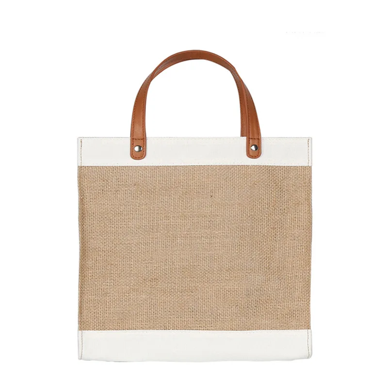 Eco in stock plain customized fashion exquisite environmental protection leather tote portable gift shopping jute bag
Eco in stock plain customized fashion exquisite environmental protection leather tote portable gift shopping jute bag