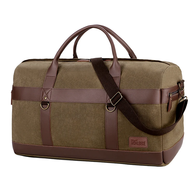 WOHLBEGE sport womens leather travel duffel bags men weekend canvas gym sack bag, Army green, blue, brown, coffee, black
WOHLBEGE sport womens leather travel duffel bags men weekend canvas gym sack bag, Army green, blue, brown, coffee, black