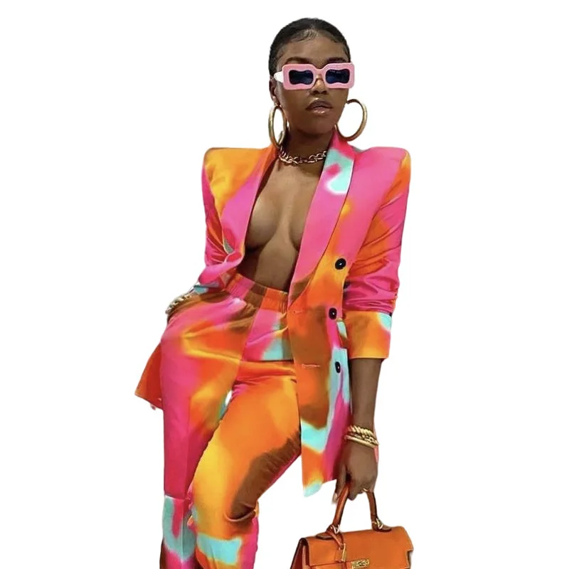 2021 New Arrivals Tie-Dyed Long Sleeve Coat + Elastic Waist Pants Two Piece Pants Set Women's Suits
2021 New Arrivals Tie-Dyed Long Sleeve Coat + Elastic Waist Pants Two Piece Pants Set Women's Suits