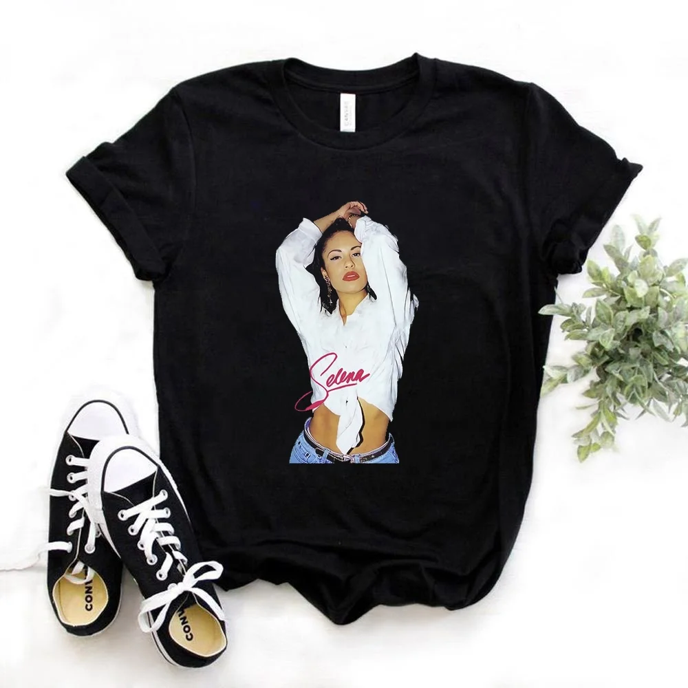 

Wholesale Cotton T Shirt Women Selena Quintanilla Printing T-shirt Summer ladies Shirt Graphic Oversized Tshirts, Picture showed