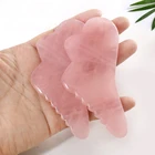 Gua Sha Board Pink Rose Quartz jade roller scraping tool light wave massager gua sha massage tool natural jade guasha