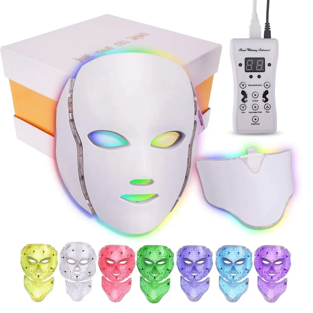 7 Colors LED Face Acne Mask Neck Beauty Led Mask with PDT Photon Light Facial Skin Beauty Therapy Korean Photon Therapy Light
7 Colors LED Face Acne Mask Neck Beauty Led Mask with PDT Photon Light Facial Skin Beauty Therapy Korean Photon Therapy Light