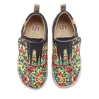 UIN Sagrada Familia Design Painted Canvas Shoes for Big Kids Easy Hook & Loop Soft Casual Sneakers Girls/Boys