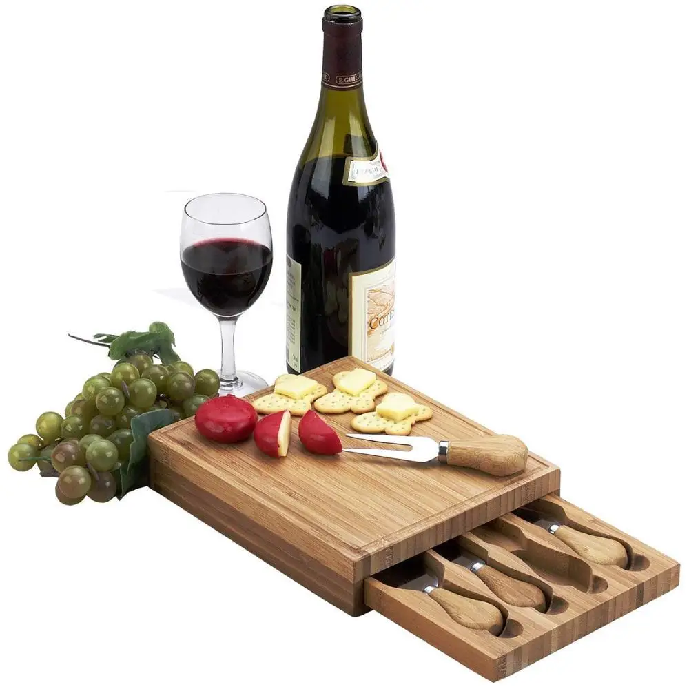 Western style bamboo cutting board cutting board knife box combination set, Wood color
Western style bamboo cutting board cutting board knife box combination set, Wood color
