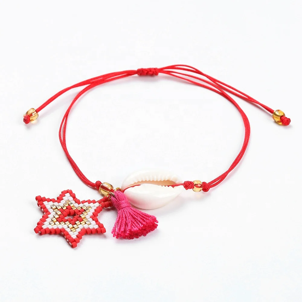 Wholesale Mexican lucky adjustable woven pulsera Miyuki crystal glass seashell hexagonal star tassel bead charm bracelet jewelry, As picture or customized
Wholesale Mexican lucky adjustable woven pulsera Miyuki crystal glass seashell hexagonal star tassel bead charm bracelet jewelry, As picture or customized