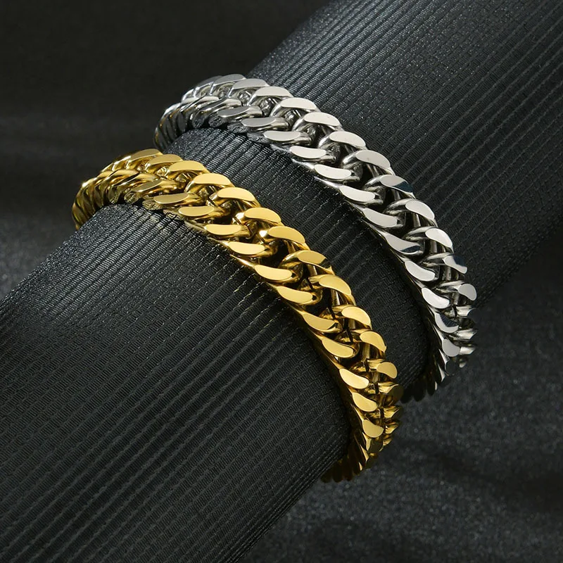 Double woven titanium steel personality bracelet Gold Plated Cuban Link Bracelet Men, Picture
Double woven titanium steel personality bracelet Gold Plated Cuban Link Bracelet Men, Picture